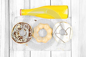 Orange juice and doughnut