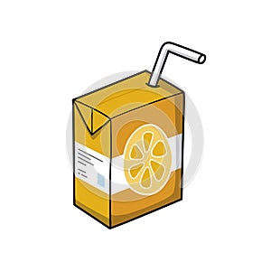 Orange juice. Drink icon. Doodle cartoon vector illustration.