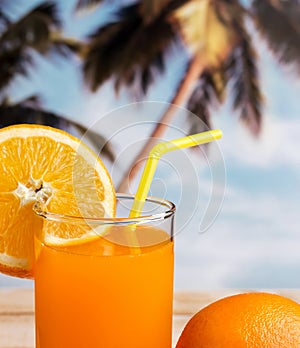 Orange Juice Drink Shows Sweet Thirsty And Refresh