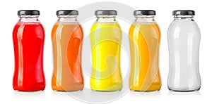 Orange juice  and empty bottles