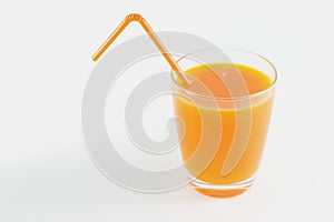 Orange juice fresh in glass.