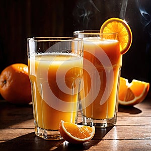 Orange juice, fresh orange citrus fruit drink