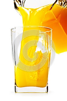 Orange juice in glass ang jug