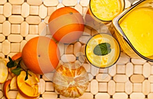 Orange juice with glasses