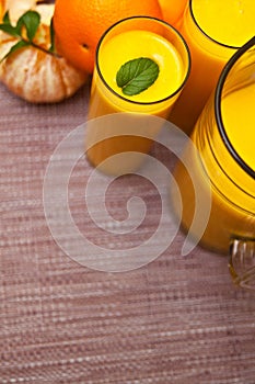 Orange juice with glasses