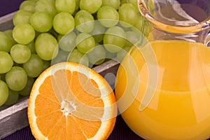 Orange juice with grapes