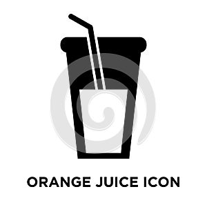 Orange juice icon vector isolated on white background, logo concept of Orange juice sign on transparent background, black filled