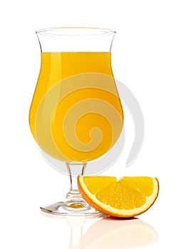 Orange juice and orange slice