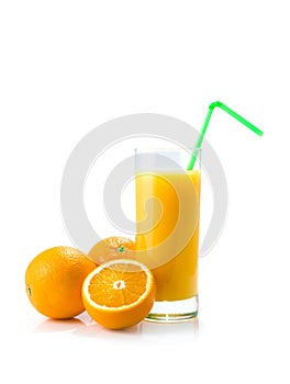 Orange juice and oranges