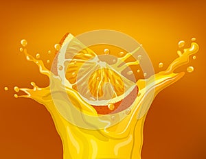 Orange juice splash