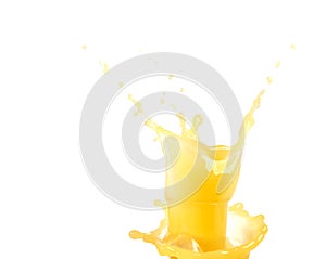 Orange juice splash concept. Color