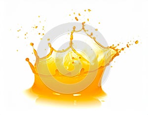 Orange Juice Splash Crown Isolated