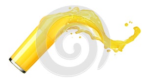 Orange juice splash isolated