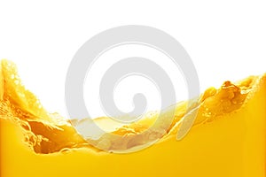 Orange juice splash isolated on white background