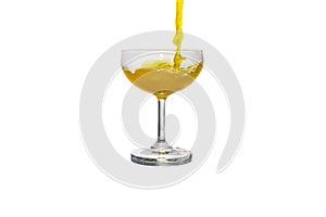 Orange juice splash on white background