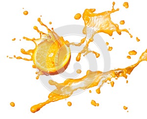 Orange juice splashing