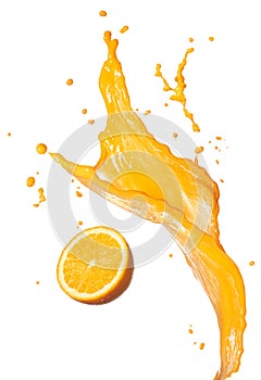 Orange juice splashing