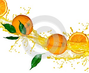 Orange juice splashng