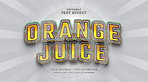 Orange Juice Text with 3D and Curved Effect