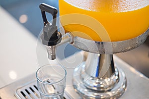 Orange juice in water cooler