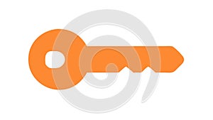 Orange Key Access Icon, Security and Important Access, vector design Generative AI