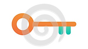 Orange Key Unlock and Access Icon, vector design Generative AI