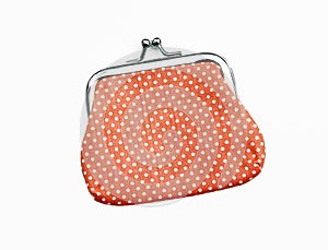 Orange Knit Change Coin Purse