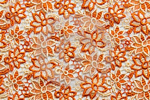 Orange lace on white background. No any trademark or restrict matter in this photo