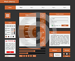 Orange layout for a website. photo