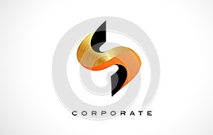 Orange Letter S Logo. S Letter Design Vector