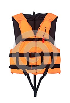 Orange Life Jacket Isolated with clipping path