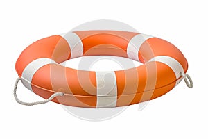 Orange Lifebuoy Isolated on White