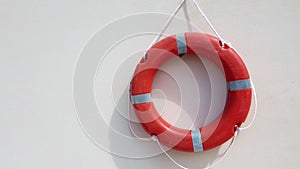 orange lifesaver on white background horizontal lifebuoy safety symbols