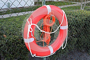 Orange Lifesaving Ring Buoy