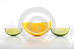 Orange and lime slices