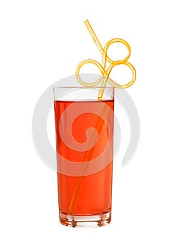 Orange limonade with funny straw