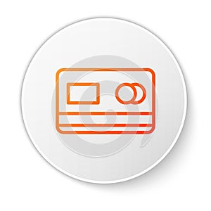 Orange line Credit card icon isolated on white background. Online payment. Cash withdrawal. Financial operations