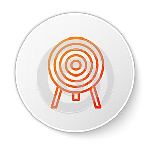 Orange line Target icon isolated on white background. Dart board sign. Archery board icon. Dartboard sign. Business goal