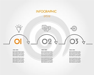 Orange linear infographic