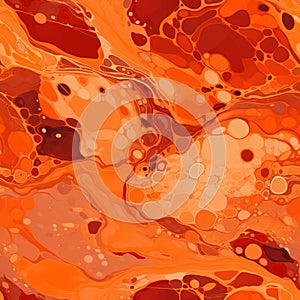 Slimy Marble: A Psychedelic Illustration Of Orange Swirls And Bubbles photo