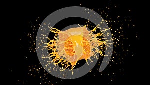 Orange liquid ball explosion