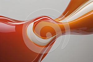 Orange liquid forms a beautiful abstract pattern