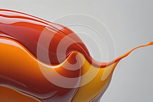 Orange liquid forms a beautiful abstract pattern