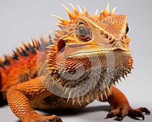 an orange lizard with spikes on its head