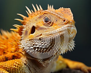 an orange lizard with spikes on its head