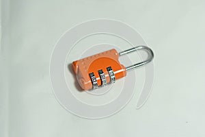 Orange lock for bags with code