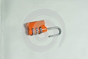 Orange lock for bags with code