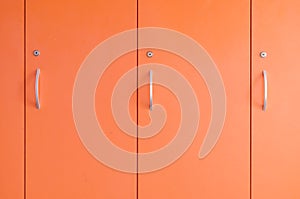 Orange locker door