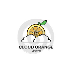 Orange logo with cloud. The orange with the cloud becomes a logo for the orange theme business photo