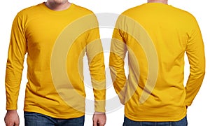 Orange Long Sleeved Shirt Design Template